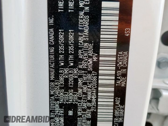2023 Lexus RX 350 z VIN 2T2BAMBA4PC008617, wystawiony jako Copart lot #58794245 z przebiegiem 44 600 mil mil oraz Szkoda całkowita • Salvage title. Historia ofert i sprzedaży dostępna na DreamBid. Obrazek 13.