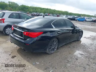 2016 Infiniti Q50 Red Sport 400 with VIN JN1FV7AR9GM450446, listed as a IAAI auction lot 42178095 with 121,981 mi miles and . Bid and sale history available at DreamBid. Image 4.