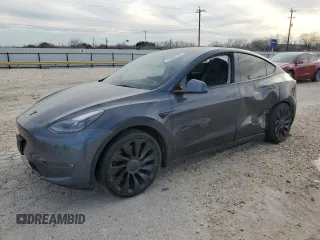 2021 Tesla Model Y Performance with VIN 5YJYGDEF5MF270528, listed as a Copart auction lot 46697535 with Not Provided miles and Salvage Title. Bid and sale history available at DreamBid. Image 1.