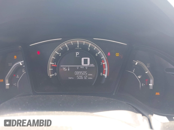 2018 Honda Civic Sedan LX with VIN 19XFC2F53JE042512, listed as a IAAI auction lot 42047847 with 89,505 mi miles. Bid and sale history available at carsss.com. Image 7.