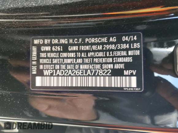 2014 Porsche Cayenne GTS z VIN WP1AD2A26ELA77822, wystawiony jako Copart lot #49171305 z przebiegiem Nie podano mil oraz Czysty tytuł • Clean title. Historia ofert i sprzedaży dostępna na DreamBid. Obrazek 14.