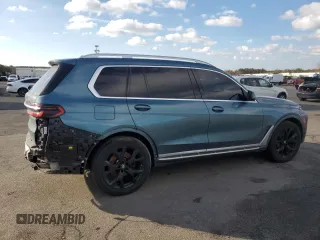 2024 BMW X7 xDrive40i with VIN 5UX23EM03R9S26340, listed as a Copart auction lot 46449785 with 0 mi miles and Salvage Title. Bid and sale history available at carsss.com. Image 3.