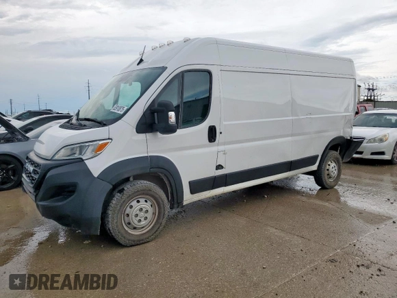 2023 Ram ProMaster Cargo with VIN 3C6LRVDG8PE506207, listed as a Copart auction lot 53910875 with 33,889 mi miles and Salvage Title. Bid and sale history available at carsss.com. Image 1.