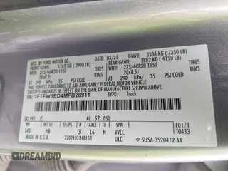 2021 Ford F-150 XL с VIN 1FTFW1ED4MFB26911, выставлен на аукционе IAAI как лот 42458513 с пробегом 67 259 миль миль и . История ставок и продаж доступна на DreamBid. Изображение 9.
