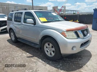 2008 Nissan Pathfinder LE with VIN 5N1AR18U28C624573, listed as a IAAI auction lot 42445472 with 202,059 mi miles and . Bid and sale history available at DreamBid. Image 1.
