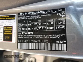 2013 Mercedes-Benz M 350 with VIN 4JGDA2EB2DA243082, listed as a Copart auction lot 50236885 with 149,945 mi miles and Clean Title. Bid and sale history available at carsss.com. Image 13.