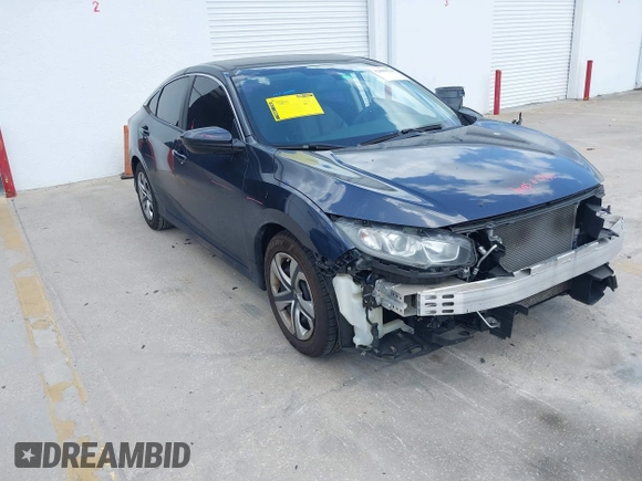 2018 Honda Civic Sedan LX with VIN 19XFC2F59JE010177, listed as a IAAI auction lot 42009728 with 91,404 mi miles. Bid and sale history available at carsss.com. Image 1.