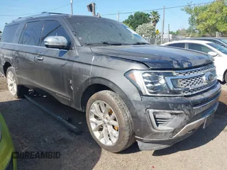 2019 Ford Expedition Max Platinum z VIN 1FMJK1MTXKEA68333, wystawiony jako IAAI lot #42002336 z przebiegiem Nie podano mil oraz . Historia ofert i sprzedaży dostępna na DreamBid. Obrazek 1.