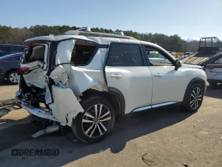 2024 Nissan Pathfinder Platinum with VIN 5N1DR3DG9RC307349, listed as a Copart auction lot 43464825 with 1,077 mi miles and Salvage title. Bid and sale history available at DreamBid. Image 3.