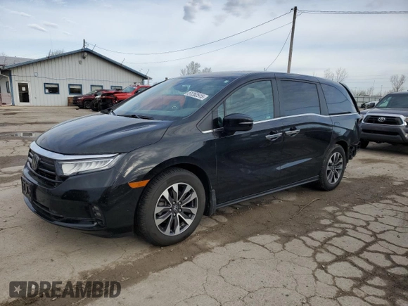 2022 Honda Odyssey EX-L with VIN 5FNRL6H70NB031177, listed as a Copart auction lot 51262515 with 53,629 mi miles and Salvage Title. Bid and sale history available at DreamBid. Image 1.
