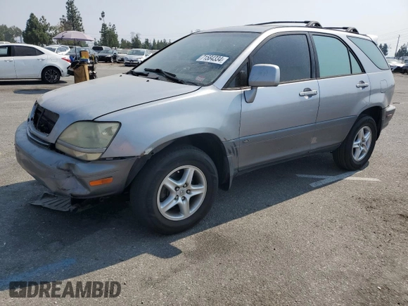 2001 Lexus RX 300 with VIN JTJGF10U110106266, listed as a Copart auction lot 71584334 with 245,561 mi miles and Salvage Title. Bid and sale history available at carsss.com. Image 1.