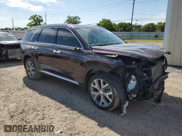2020 Hyundai Palisade SEL z VIN KM8R34HE6LU073176, wystawiony jako Copart lot #55342774 z przebiegiem 59 338 mil mil oraz Szkoda całkowita • Salvage title. Historia ofert i sprzedaży dostępna na DreamBid. Obrazek 4.