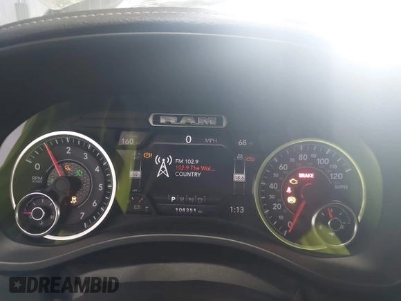 2020 Ram 1500 Laramie with VIN 1C6SRFDT7LN142009, listed as a IAAI auction lot 42330341 with 108,351 mi miles and . Bid and sale history available at DreamBid. Image 7.