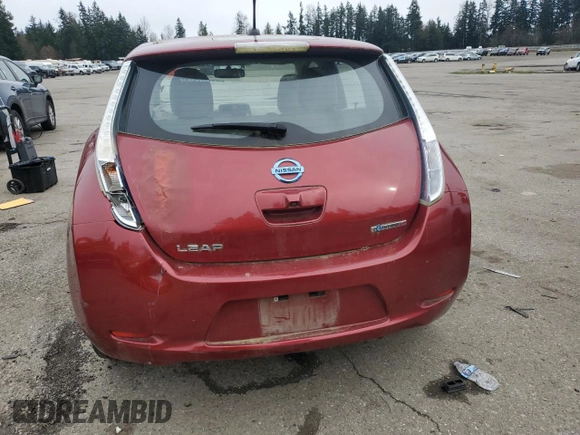 2012 Nissan LEAF SL with VIN JN1AZ0CP5CT017885, listed as a Copart auction lot 48780335 with 56,663 mi miles and Clean Title. Bid and sale history available at carsss.com. Image 6.
