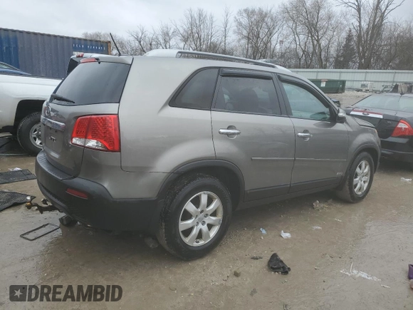 2012 Kia Sorento LX with VIN 5XYKTCA66CG270725, listed as a Copart auction lot 46607405 with Not Provided miles and Non Repairable. Bid and sale history available at DreamBid. Image 3.
