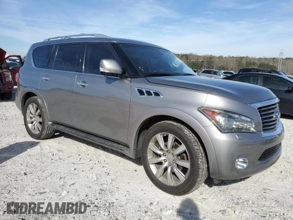 2011 Infiniti QX56 7-passenger with VIN JN8AZ2NE2B9000479, listed as a Copart auction lot 49492035 with 152,852 mi miles and Salvage Title. Bid and sale history available at carsss.com. Image 4.