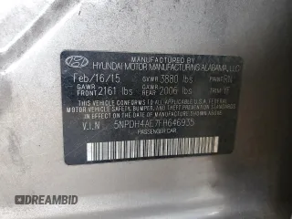 2015 Hyundai Elantra SE z VIN 5NPDH4AE7FH646935, wystawiony jako Copart lot #55829935 z przebiegiem 118 740 mil mil oraz Szkoda całkowita • Salvage title. Historia ofert i sprzedaży dostępna na DreamBid. Obrazek 12.