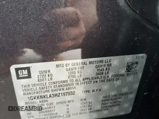 2017 GMC Acadia SLE z VIN 1GKKNKLA3HZ197932, wystawiony jako Copart lot #56743285 z przebiegiem 119 106 mil mil oraz Szkoda całkowita • Salvage title. Historia ofert i sprzedaży dostępna na DreamBid. Obrazek 13.