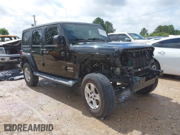 2019 Jeep Wrangler Unlimited Sahara with VIN 1C4HJXEN9KW514880, listed as a IAAI auction lot 42319437 with 70,186 mi miles and . Bid and sale history available at DreamBid. Image 1.