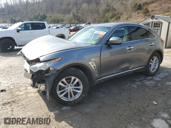 2017 Infiniti QX70 z VIN JN8CS1MW5HM414377, wystawiony jako Copart lot #46922715 z przebiegiem 156 915 mil mil oraz Szkoda całkowita • Salvage title. Historia ofert i sprzedaży dostępna na DreamBid. Obrazek 1.