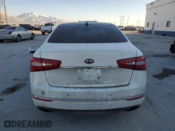 2014 Kia Cadenza Premium with VIN KNALN4D71E5134021, listed as a Copart auction lot 43078535 with 119,622 mi miles and Salvage Title. Bid and sale history available at carsss.com. Image 6.