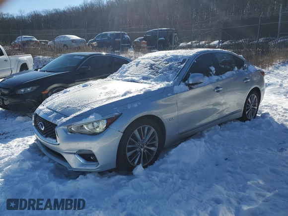 2018 Infiniti Q50 Luxe with VIN JN1EV7AR0JM433540, listed as a Copart auction lot 84282984 with 105,890 mi miles and Salvage Title. Bid and sale history available at carsss.com. Image 1.