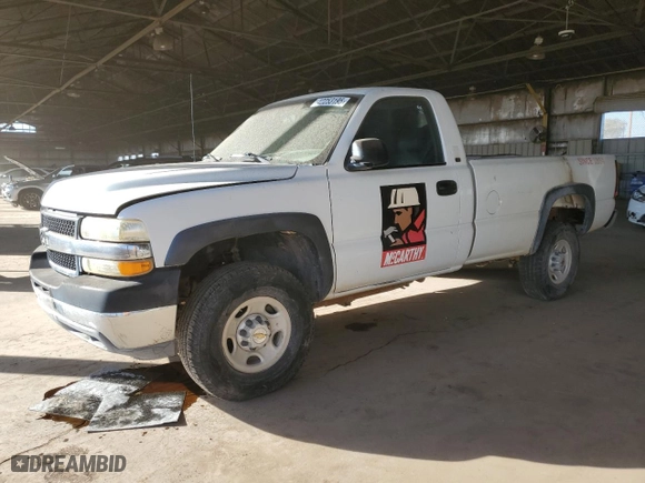 2001 Chevrolet Silverado 2500HD Classic Work Truck with VIN 1GCHC24U91E296904, listed as a Copart auction lot 42253195 with 0 mi miles and Clean Title. Bid and sale history available at carsss.com. Image 1.