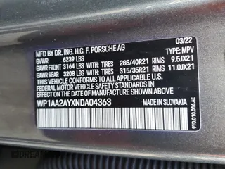 2022 Porsche Cayenne with VIN WP1AA2AYXNDA04363, listed as a Copart auction lot 50232415 with 66,680 mi miles and Salvage title. Bid and sale history available at DreamBid. Image 13.