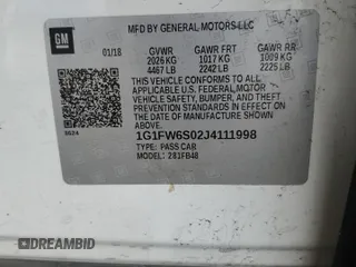 2018 Chevrolet Bolt EV LT z VIN 1G1FW6S02J4111998, wystawiony jako Copart lot #51325275 z przebiegiem 28 541 mil mil oraz Szkoda całkowita • Salvage title. Historia ofert i sprzedaży dostępna na DreamBid. Obrazek 15.