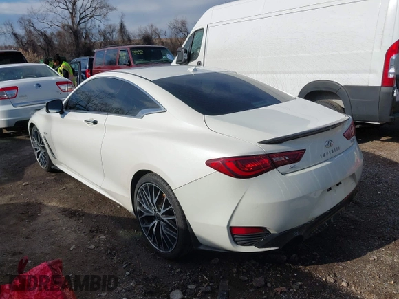 2018 Infiniti Q60 RED SPORT 400 with VIN JN1FV7EL6JM630898, listed as a IAAI auction lot 41628560 with 57,224 mi miles. Bid and sale history available at carsss.com. Image 3.