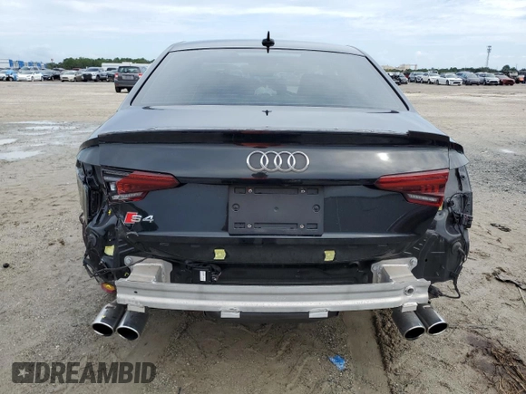 2018 Audi S4 Premium Plus with VIN WAUB4AF46JA143542, listed as a Copart auction lot 74772824 with 57,687 mi miles and Salvage Title. Bid and sale history available at carsss.com. Image 6.