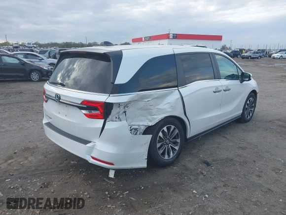2022 Honda Odyssey EX-L with VIN 5FNRL6H77NB032262, listed as a IAAI auction lot 40772227 with 35,053 mi miles and . Bid and sale history available at DreamBid. Image 4.