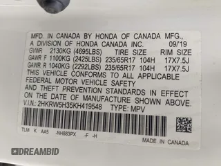 2019 Honda CR-V LX with VIN 2HKRW5H35KH419548, listed as a IAAI auction lot 41923516 with 127,746 mi miles and . Bid and sale history available at carsss.com. Image 9.