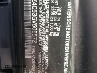 2016 BMW i3 with VIN WBY1Z4C53GV506572, listed as a Copart auction lot 63569273 with 56,936 mi miles. Bid and sale history available at carsss.com. Image 12.