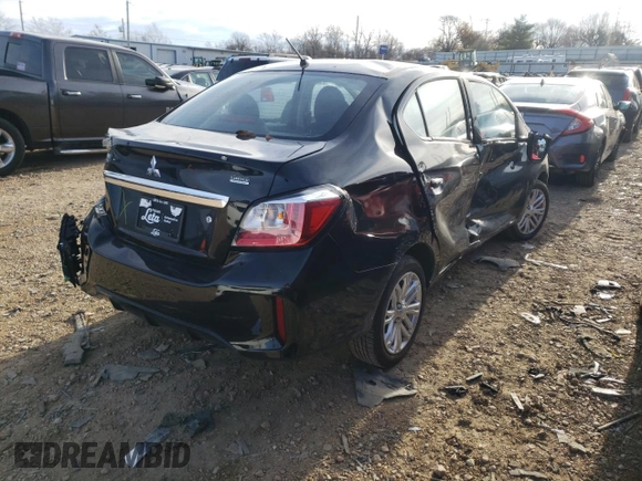 2021 Mitsubishi Mirage ES with VIN ML32FUFJ9MHF06826, listed as a Copart auction lot 66258671 with 2,386 mi miles and Salvage title. Bid and sale history available at DreamBid. Image 4.
