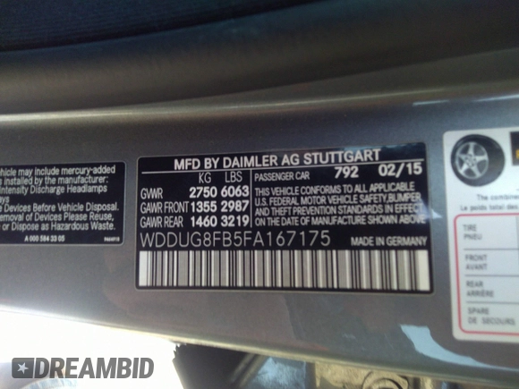 2015 Mercedes-Benz S 550 z VIN WDDUG8FB5FA167175, wystawiony jako IAAI lot #41716327 z przebiegiem 119 745 mil mil oraz . Historia ofert i sprzedaży dostępna na DreamBid. Obrazek 9.