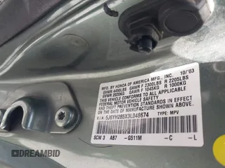 2003 Honda Element EX с VIN 5J6YH285X3L048674, выставлен на аукционе IAAI как лот 41846167 с пробегом Не указан миль и . История ставок и продаж доступна на DreamBid. Изображение 9.