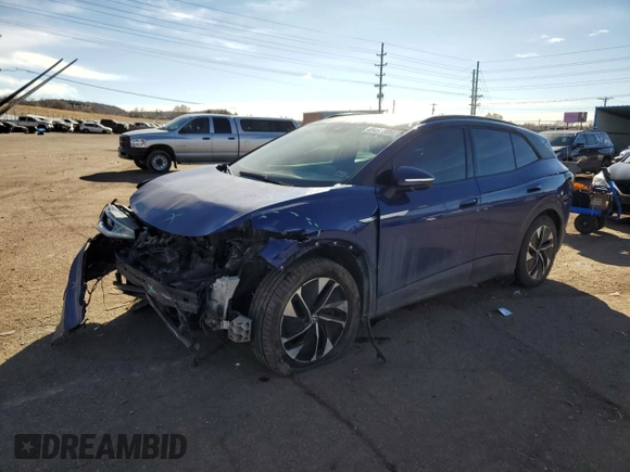 2021 Volkswagen ID.4 Pro S z VIN WVGTMPE20MP031536, wystawiony jako Copart lot #45492305 z przebiegiem 90 782 mil mil oraz Szkoda całkowita • Salvage title. Historia ofert i sprzedaży dostępna na DreamBid. Obrazek 1.
