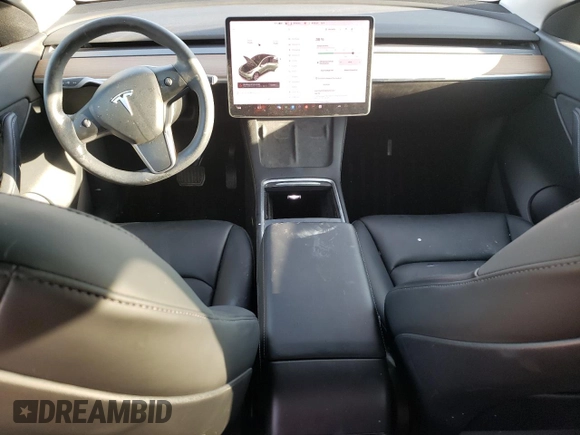 2022 Tesla Model Y Long Range with VIN 7SAYGDEE6NF331851, listed as a Copart auction lot 43600955 with 32,680 mi miles and Salvage Title. Bid and sale history available at DreamBid. Image 8.