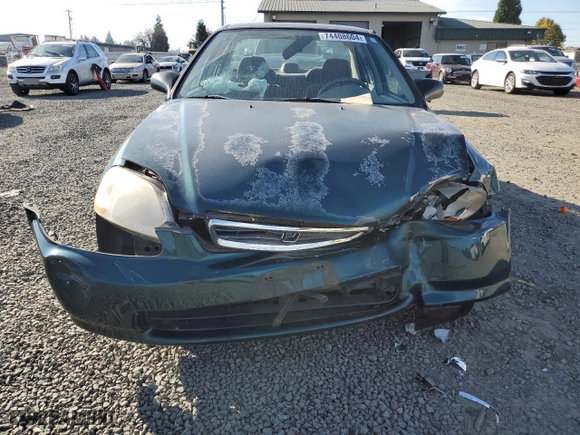 1996 Honda Civic DX with VIN 2HGEJ6621TH519154, listed as a Copart auction lot 74408604 with 91,443 mi miles and Salvage Title. Bid and sale history available at carsss.com. Image 5.