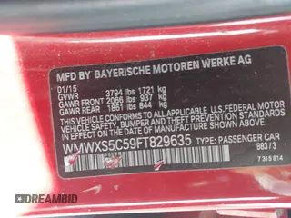 2015 MINI Hardtop 4 Door z VIN WMWXS5C59FT829635, wystawiony jako IAAI lot #42046985 z przebiegiem 171 731 mil mil oraz . Historia ofert i sprzedaży dostępna na DreamBid. Obrazek 9.