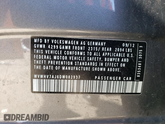2013 Volkswagen GTI Wolfsburg Edition с VIN WVWHV7AJ6DW082937, выставлен на аукционе Copart как лот 68578144 с пробегом 107 084 миль миль и Списание • Salvage title. История ставок и продаж доступна на DreamBid. Изображение 12.