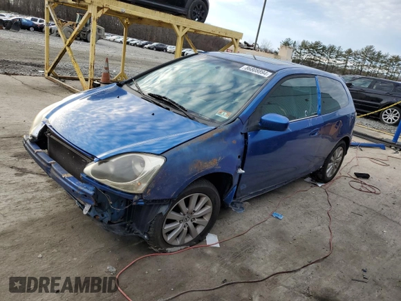 2004 Honda Civic Si with VIN SHHEP335X4U504930, listed as a Copart auction lot 86808894 with 280,060 mi miles and Salvage Title. Bid and sale history available at DreamBid. Image 1.