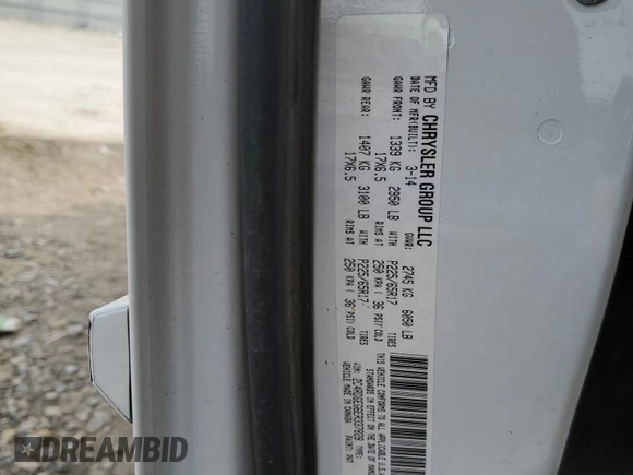 2014 Dodge Grand Caravan R/T with VIN 2C4RDGEG6ER337828, listed as a Copart auction lot 85420194 with 113,856 mi miles and Salvage Title. Bid and sale history available at DreamBid. Image 14.