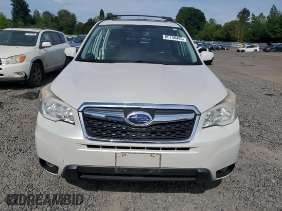 2014 Subaru Forester Touring с VIN JF2SJAPC5EH497987, выставлен на аукционе Copart как лот 60756495 с пробегом 66 060 миль миль и Списание • Salvage title. История ставок и продаж доступна на DreamBid. Изображение 5.