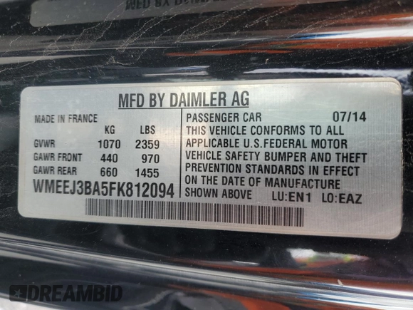 2015 Smart fortwo Passion z VIN WMEEJ3BA5FK812094, wystawiony jako Copart lot #48247405 z przebiegiem 79 913 mil mil oraz Szkody całkowita. Historia ofert i sprzedaży dostępna na DreamBid. Obrazek 12.