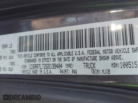 2016 Ram 1500 Lone Star z VIN 1C6RR7LT2GS139404, wystawiony jako IAAI lot #41227284 z przebiegiem 106 710 mil mil oraz . Historia ofert i sprzedaży dostępna na DreamBid. Obrazek 9.