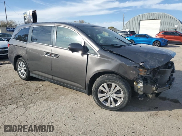 2017 Honda Odyssey EX-L with VIN 5FNRL5H62HB004925, listed as a Copart auction lot 79436614 with 145,331 mi miles and Salvage Title. Bid and sale history available at DreamBid. Image 4.