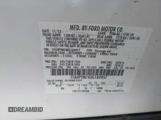 2013 Ford Police Interceptor с VIN 1FAHP2MT4DG184957, выставлен на аукционе IAAI как лот 42580435 с пробегом 77 246 миль миль и . История ставок и продаж доступна на DreamBid. Изображение 9.