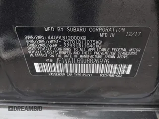 2018 Subaru WRX Limited with VIN JF1VA1L69J8826976, listed as a IAAI auction lot 41117370 with 118,587 mi miles. Bid and sale history available at carsss.com. Image 9.